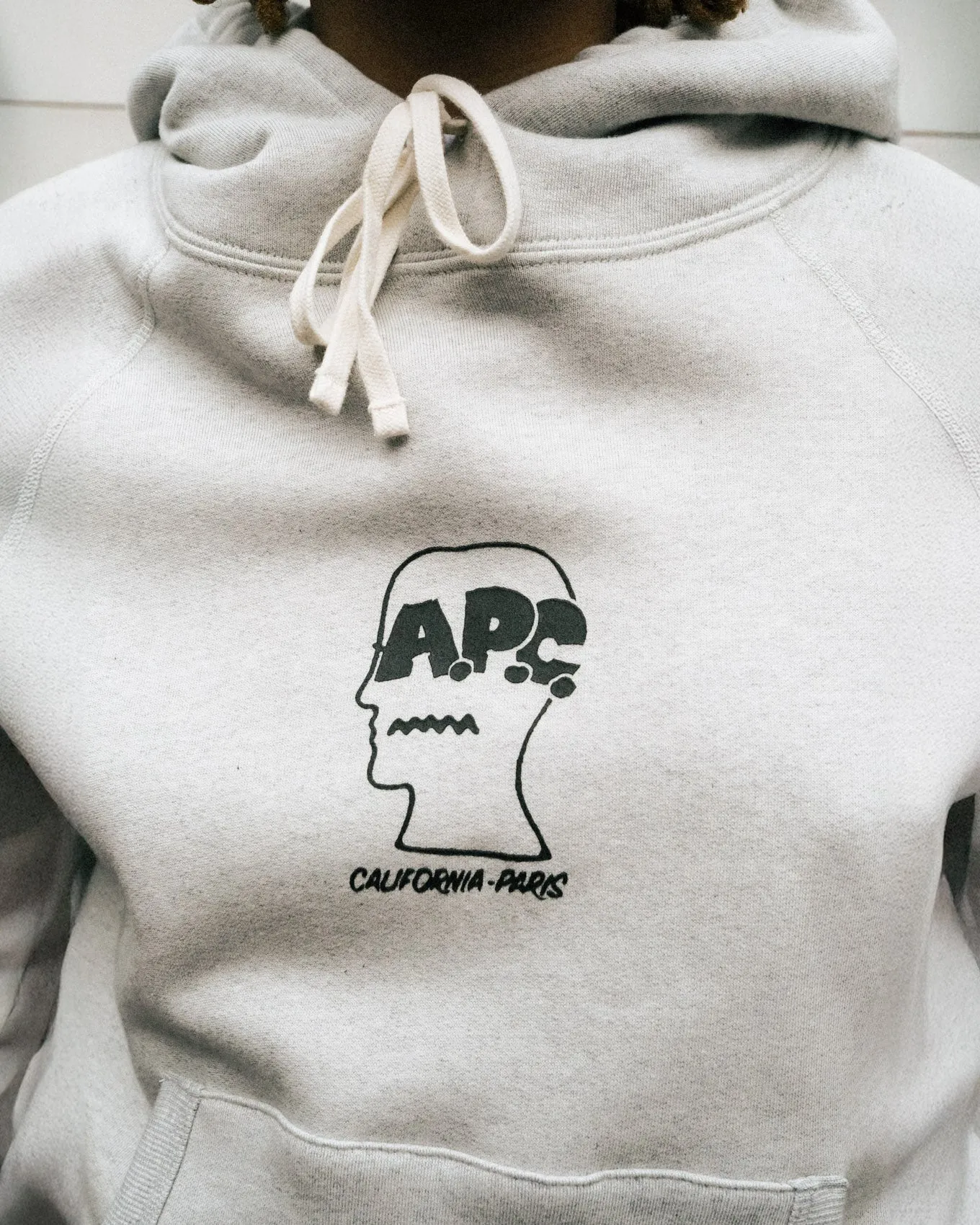 Brain Dead x A.P.C. Fleece Logo Head Raglan Hoodie - Oatmeal sold by Brain Dead product image thumbnail 5