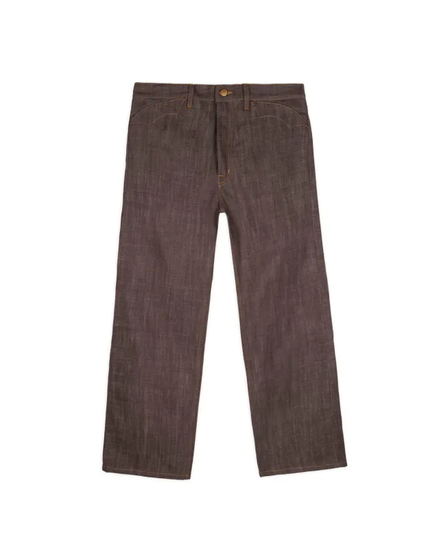 Type 00 14.5oz Selvedge Denim Pant - Brown sold by Brain Dead