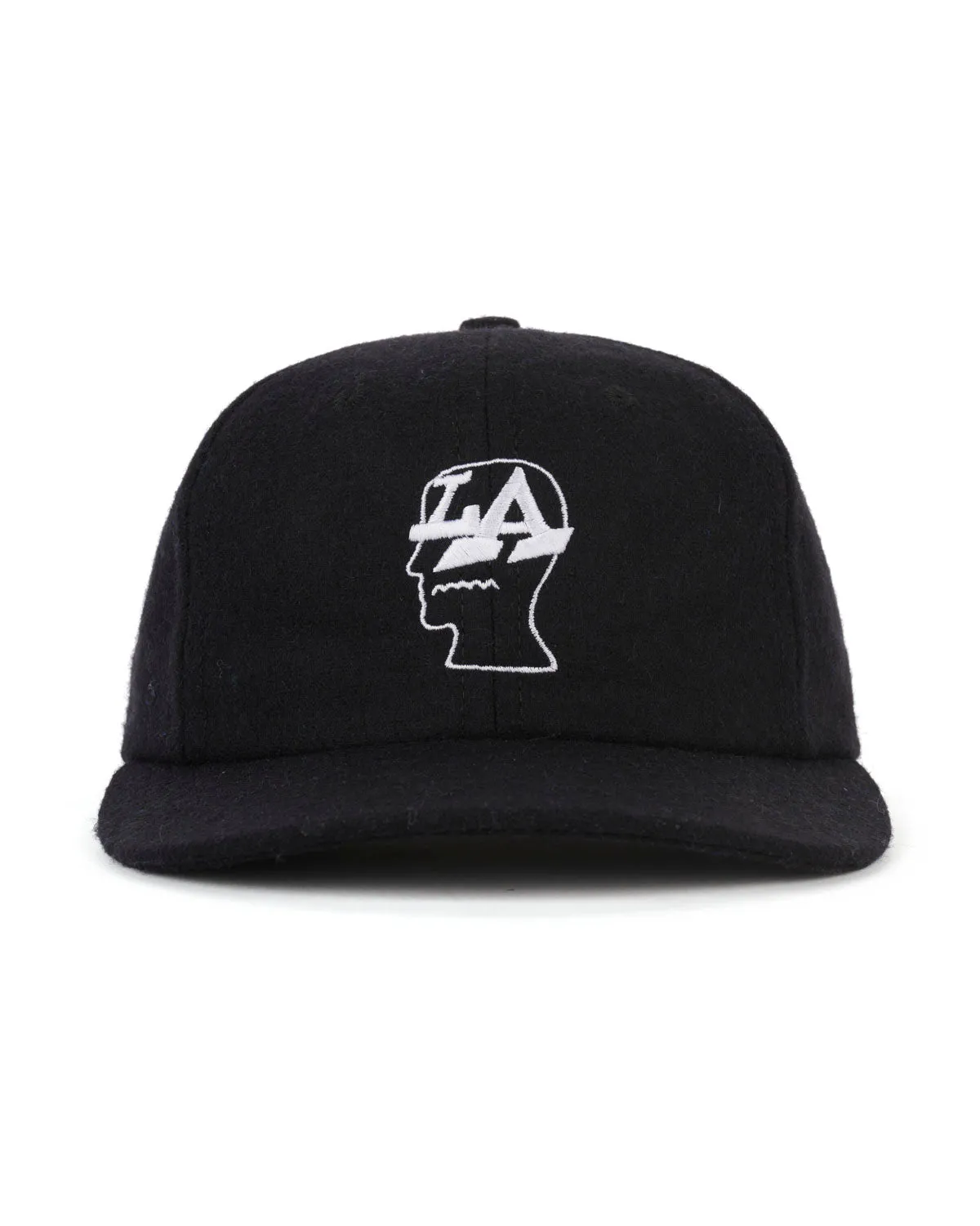 Wool Flannel LA Logo Head 6 Panel Hat - Black sold by Brain Dead