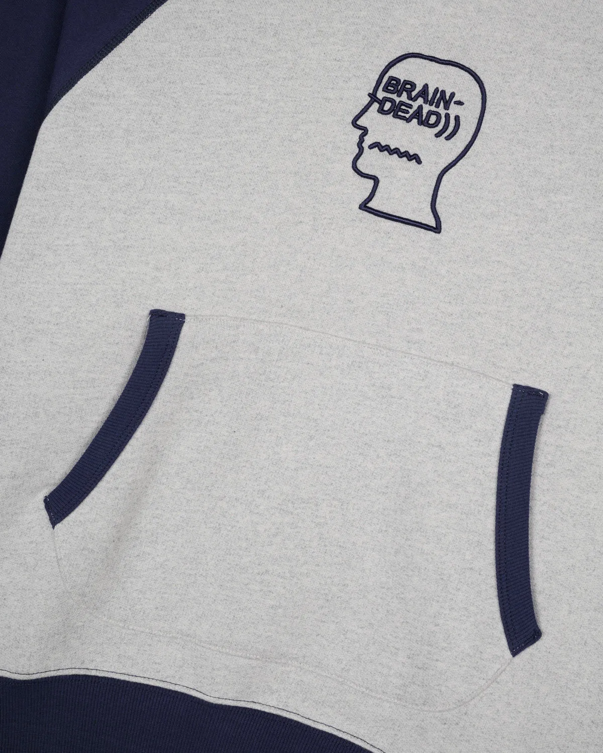 Fleece Logo Head Raglan Hoodie - Oatmeal/Navy sold by Brain Dead product image thumbnail 4