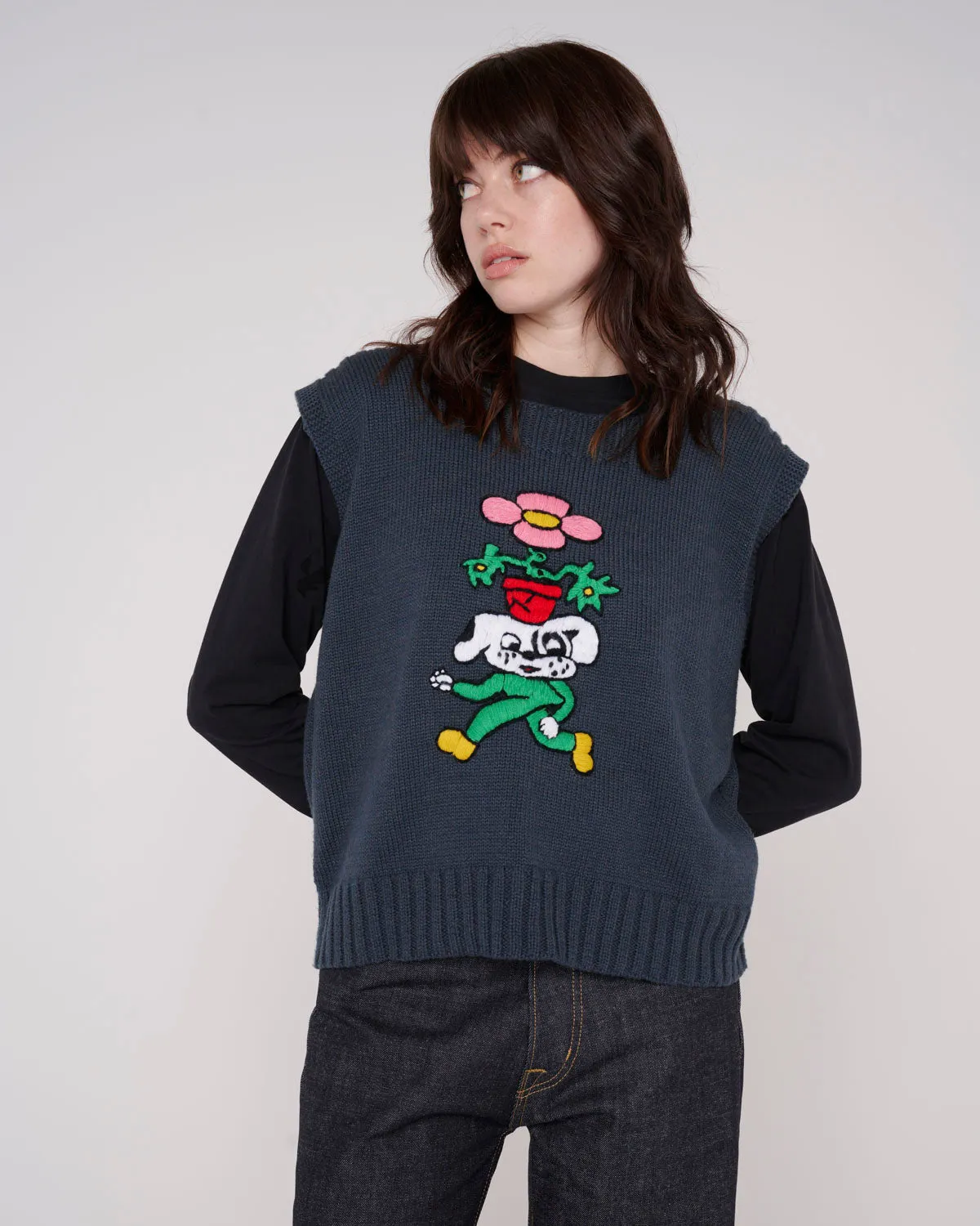 Square Neck Sweater Vest - Slate sold by Brain Dead product image thumbnail 4