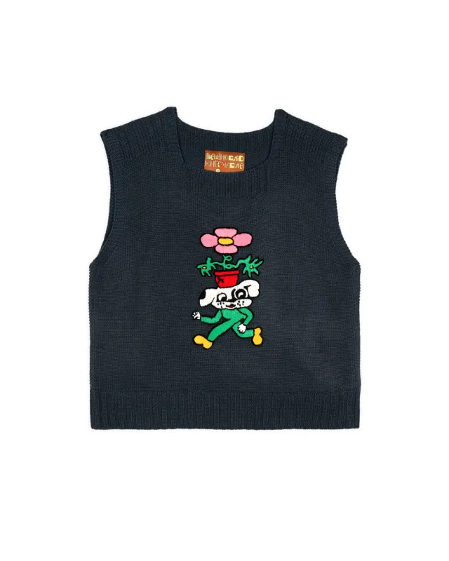 Square Neck Sweater Vest - Slate sold by Brain Dead