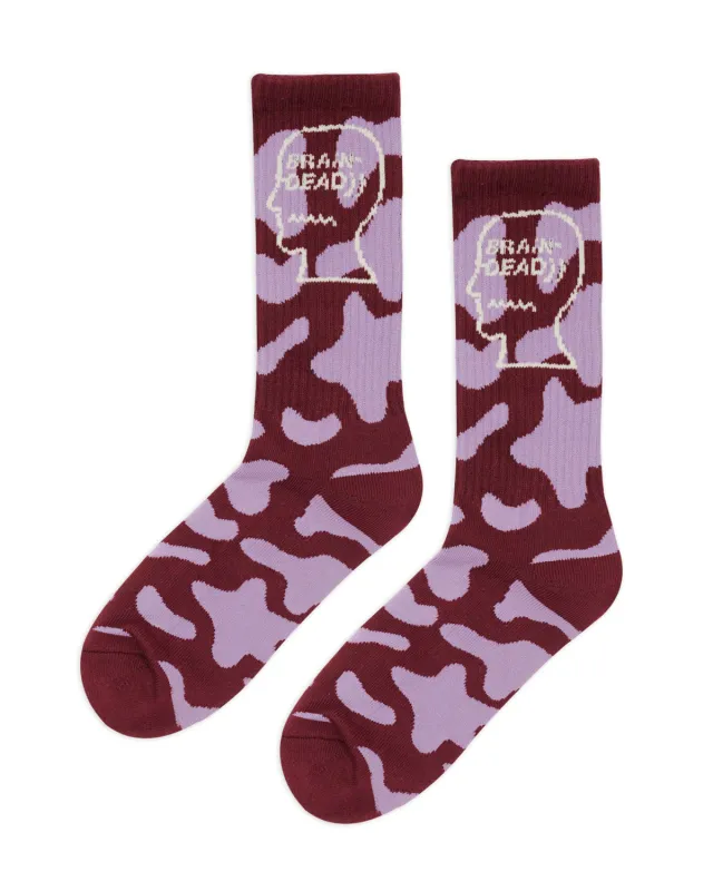 Logohead Crew Socks - Pink Cow made by Brain Dead