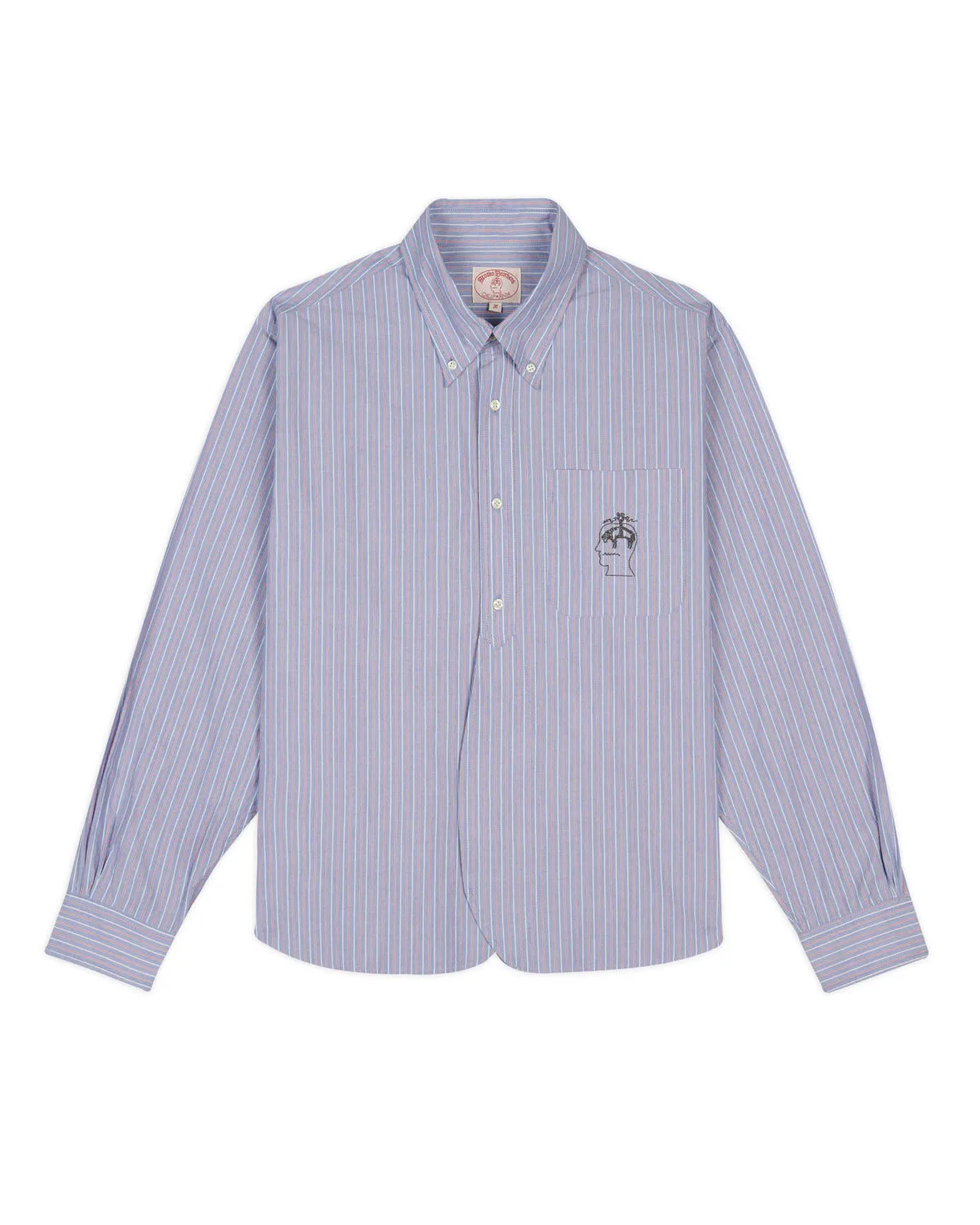 Brooks Brothers California Half Placket Oxford Button Up Shirt - Blue sold by Brain Dead