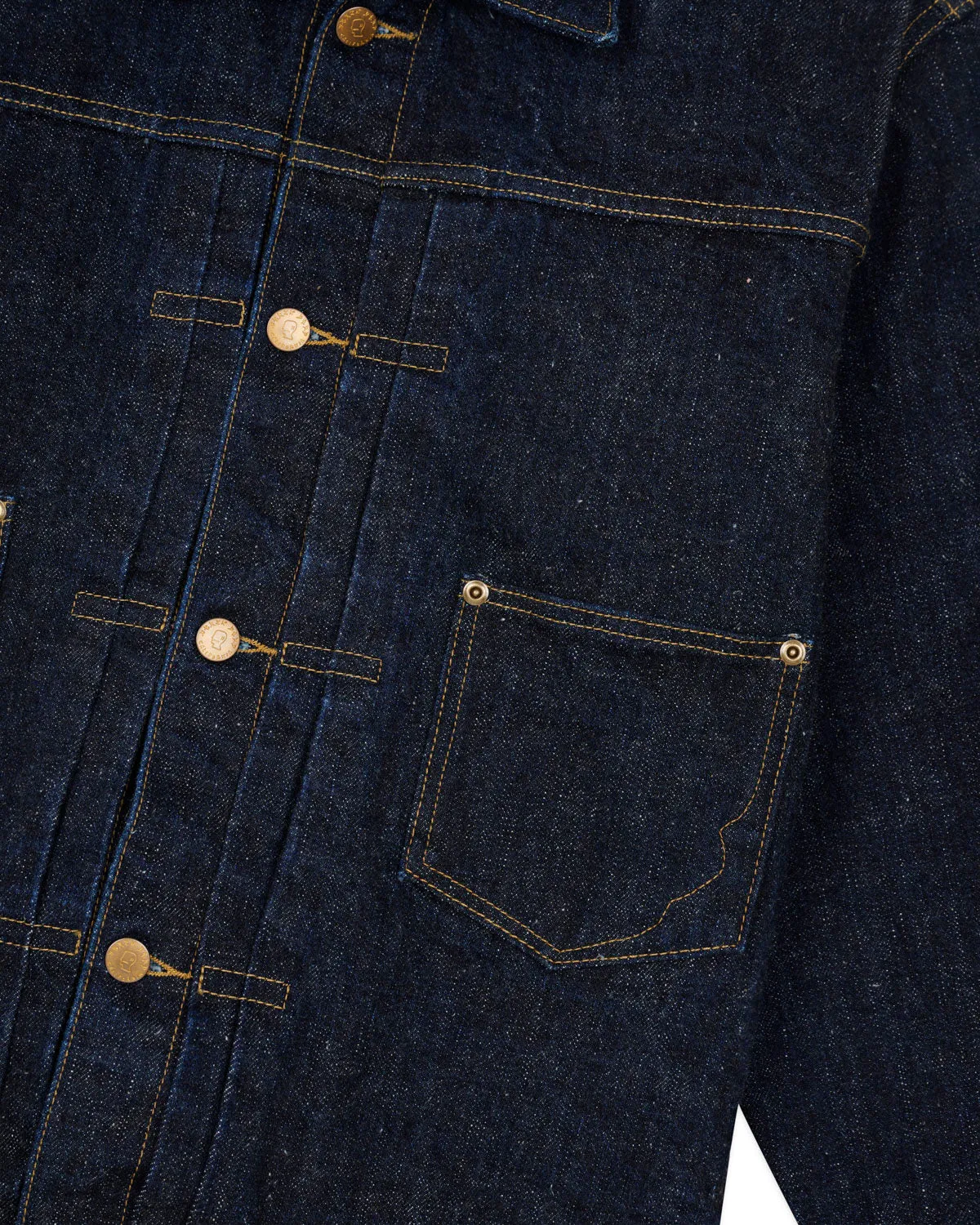 15.5oz Selvedge Denim Trucker Jacket - Rinsed Indigo sold by Brain Dead product image thumbnail 3