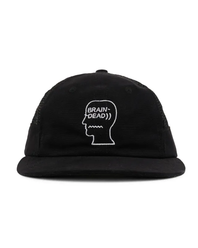 Mesh Panel Logohead Engineer Hat - Black sold by Brain Dead