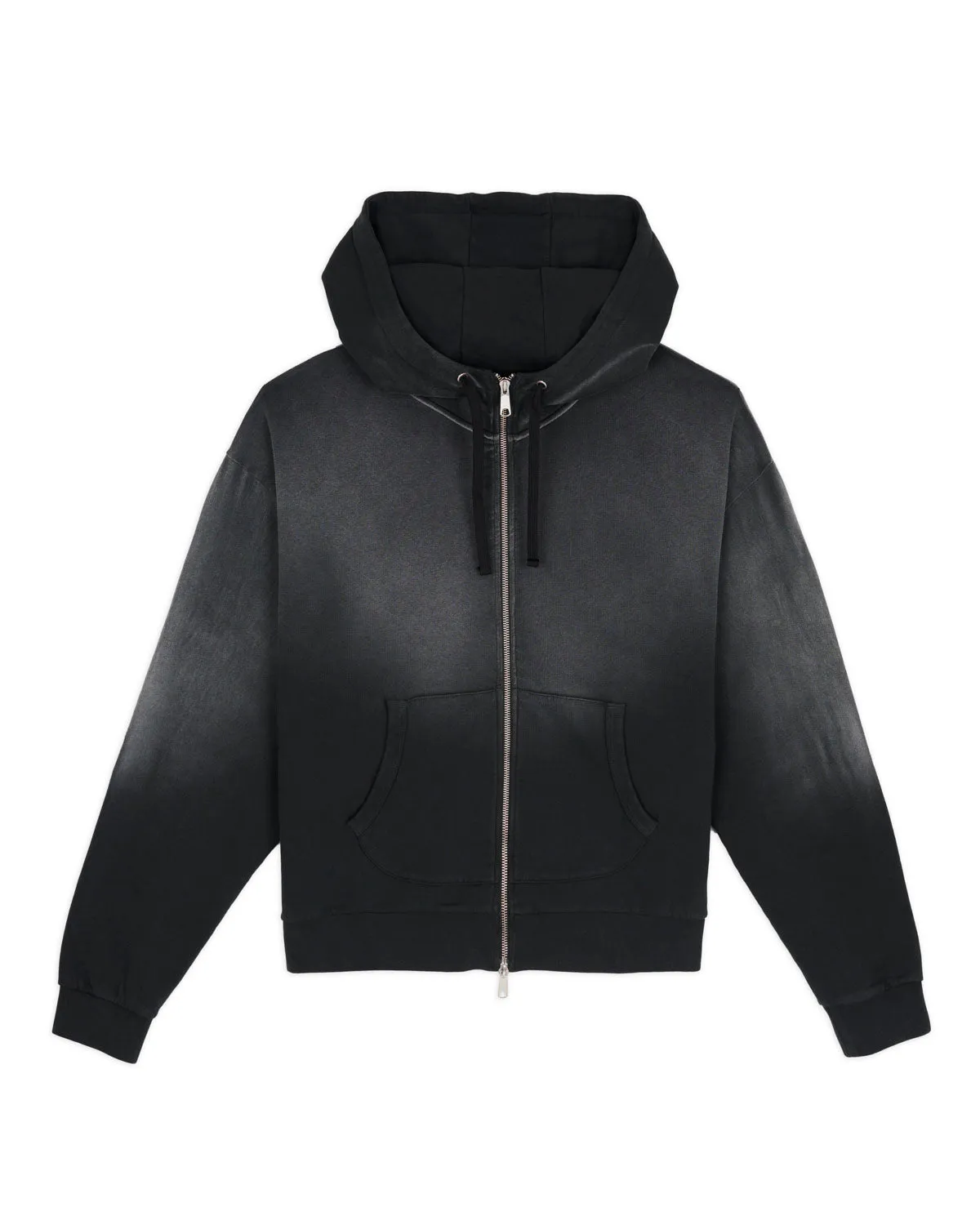 Padded Elbow Zip-Up Hoodie - Washed Black sold by Brain Dead