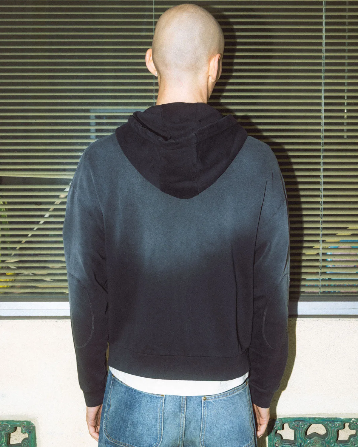 Padded Elbow Zip-Up Hoodie - Washed Black sold by Brain Dead product image thumbnail 4