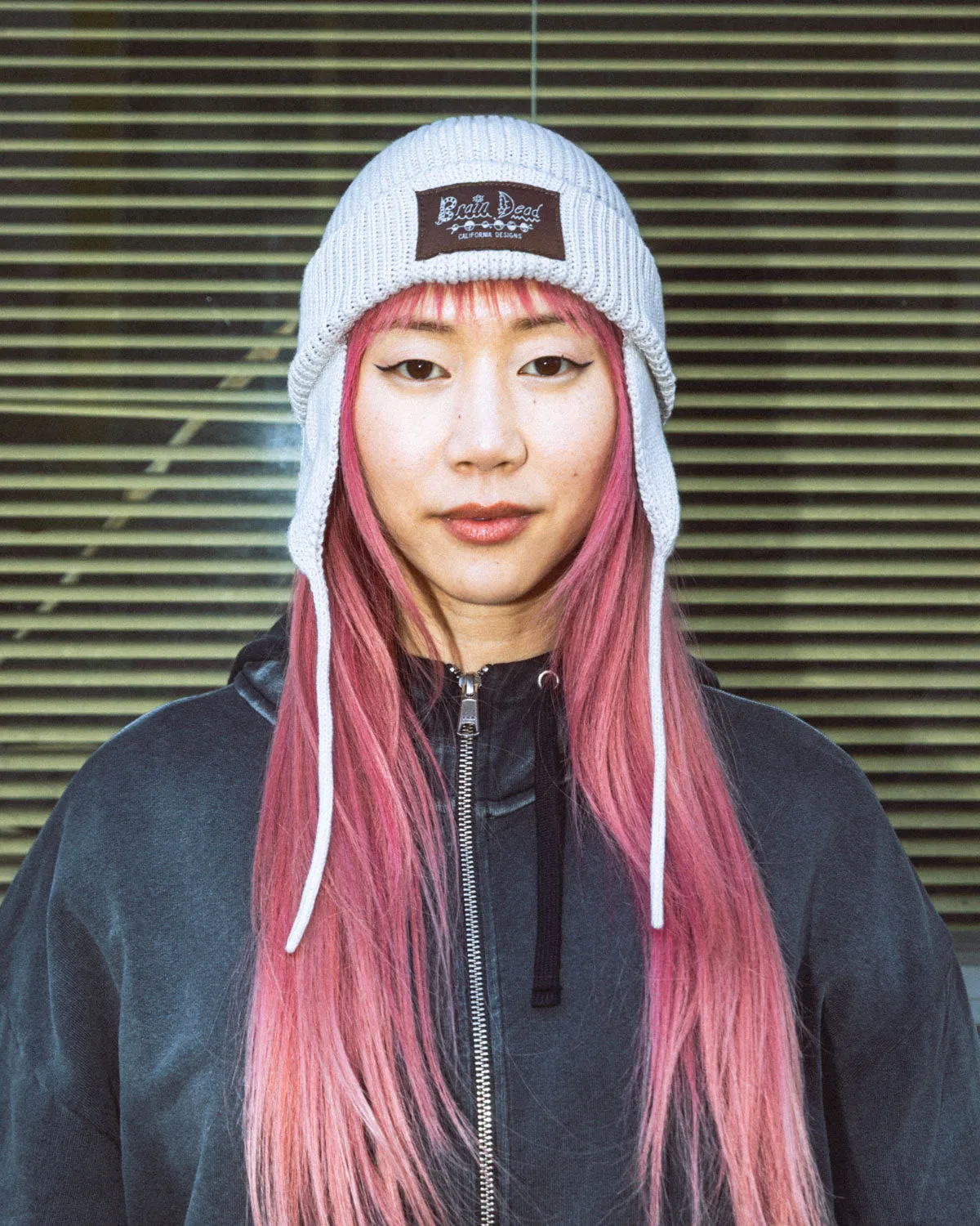 Knitted Ear Flap Beanie - Natural sold by Brain Dead product image thumbnail 2