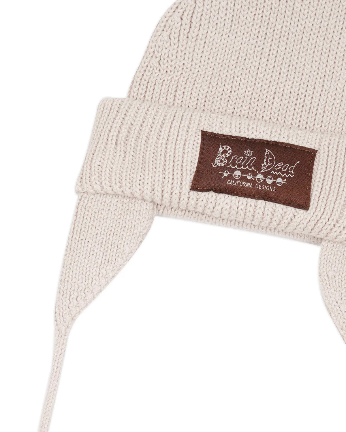 Knitted Ear Flap Beanie - Natural sold by Brain Dead product image thumbnail 3