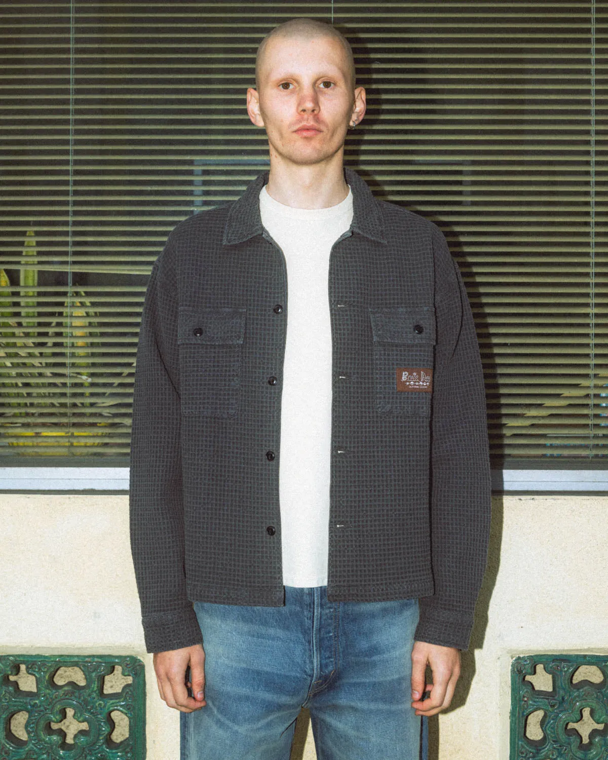 Waffle Button Front Shirt - Clay sold by Brain Dead product image thumbnail 2