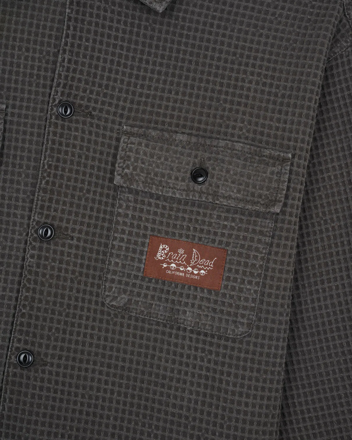 Waffle Button Front Shirt - Clay sold by Brain Dead product image thumbnail 3