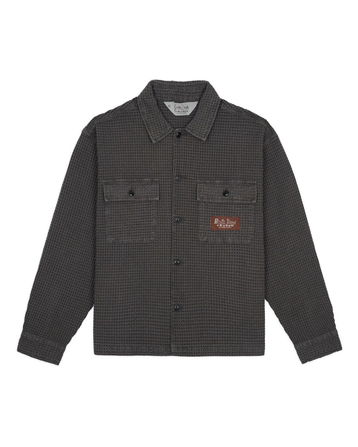 Waffle Button Front Shirt - Clay sold by Brain Dead
