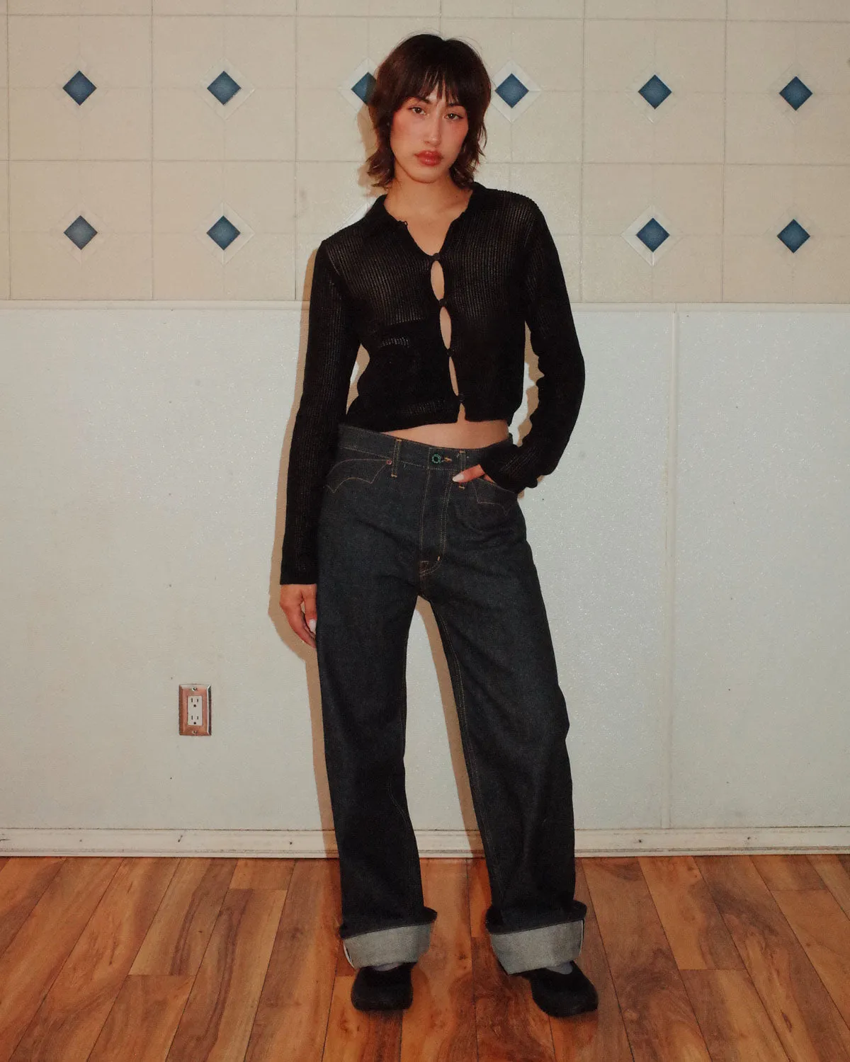 Mesh Knit Spiral Cardigan - Black sold by Brain Dead product image thumbnail 2