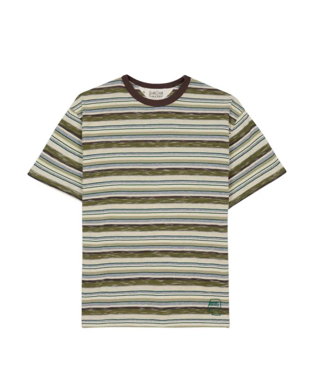 Toni Stripe T-shirt - Olive Multi made by Brain Dead