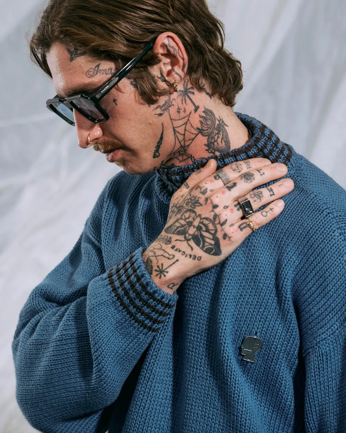 Turtle Neck Sweater - Blue sold by Brain Dead product image thumbnail 4