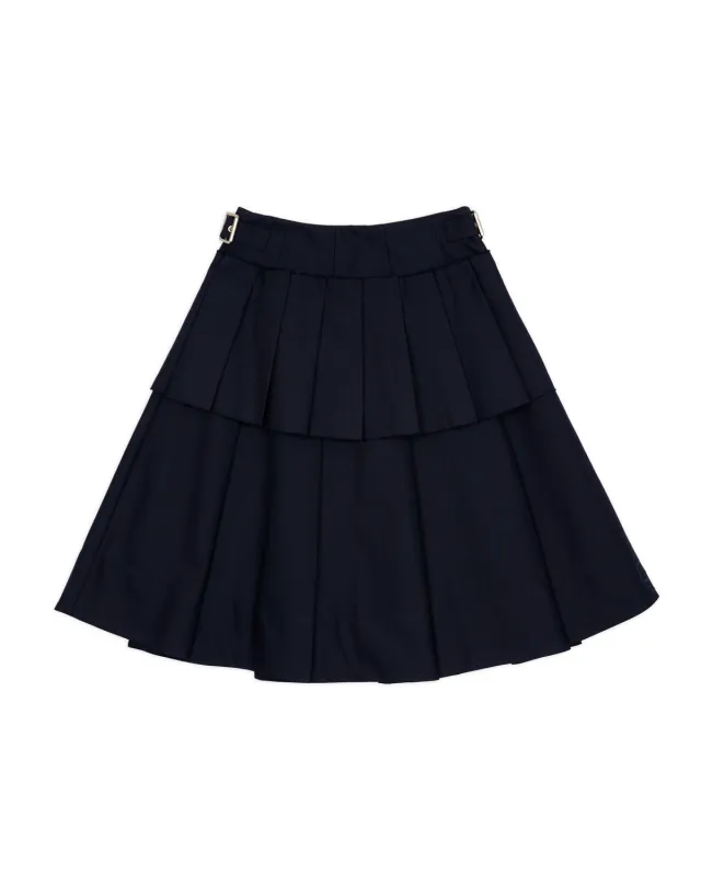 Pleated Skirt - Midnight Blue made by Brain Dead