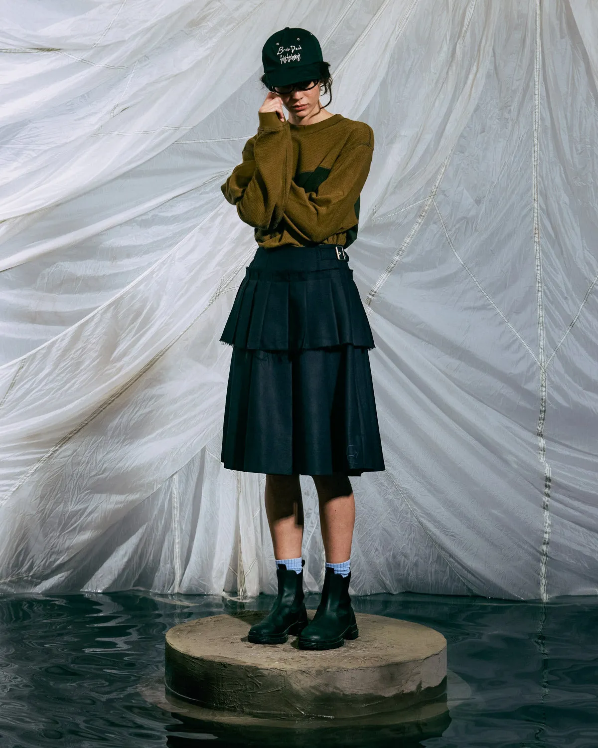 Pleated Skirt - Midnight Blue sold by Brain Dead product image thumbnail 2