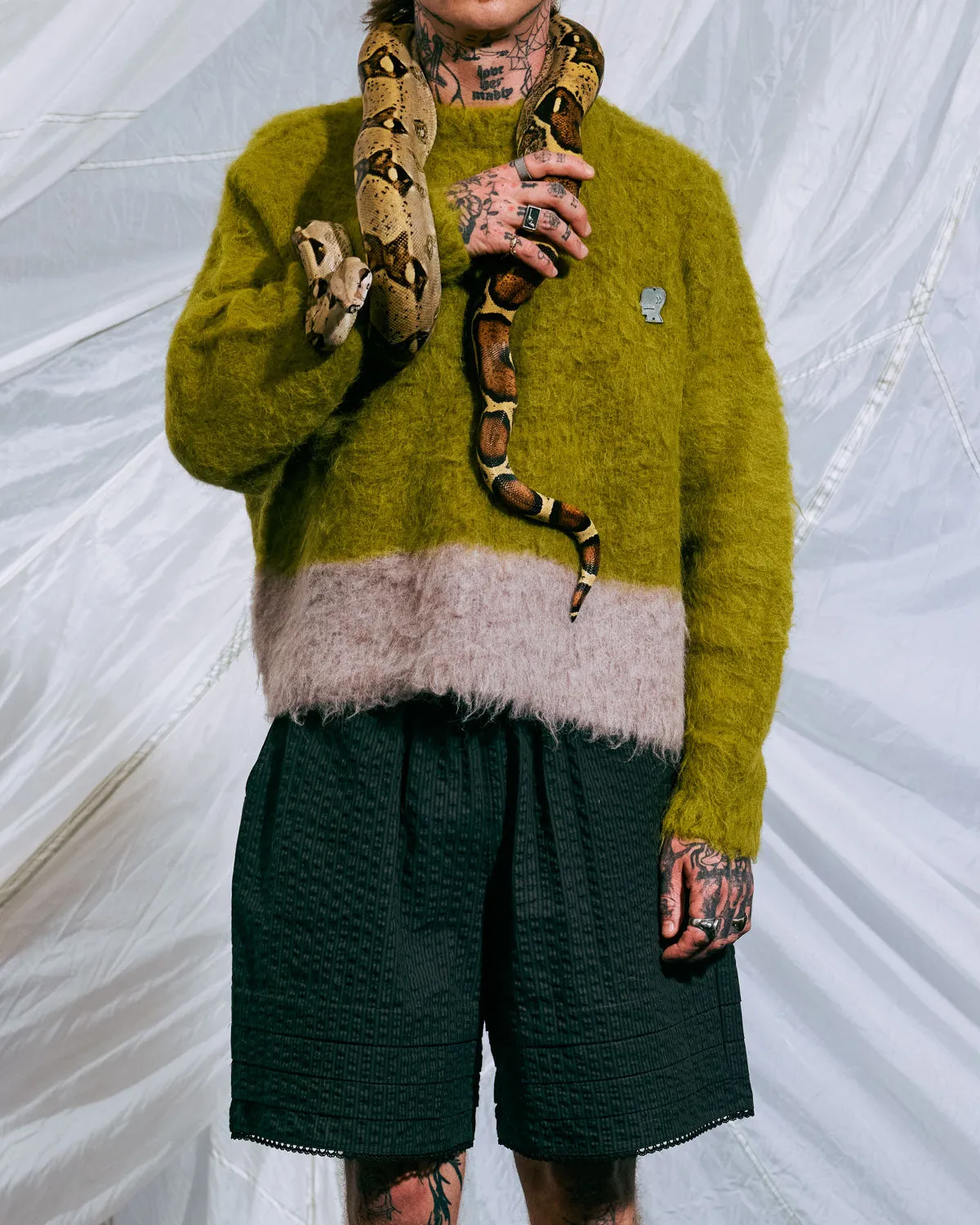 Super Hairy Boxy Knit Sweater - Lime sold by Brain Dead product image thumbnail 2