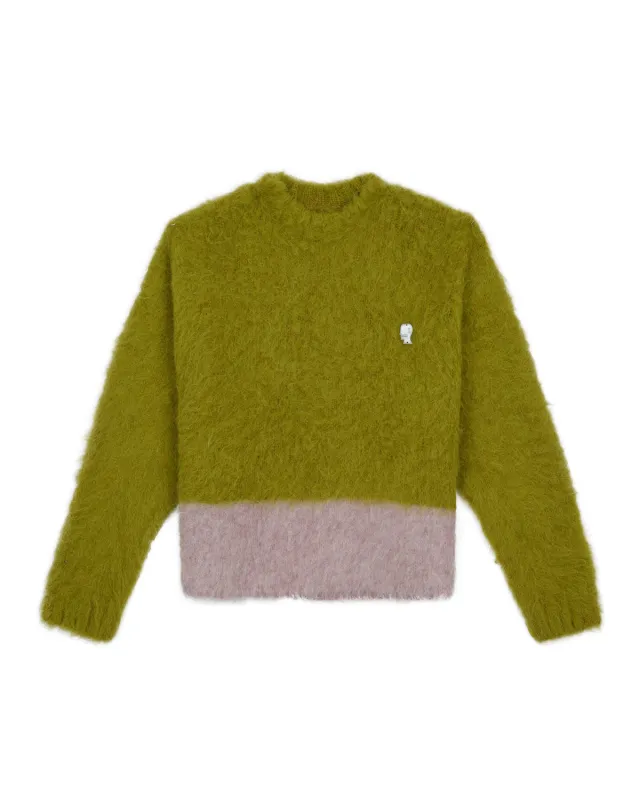 Super Hairy Boxy Knit Sweater - Lime sold by Brain Dead