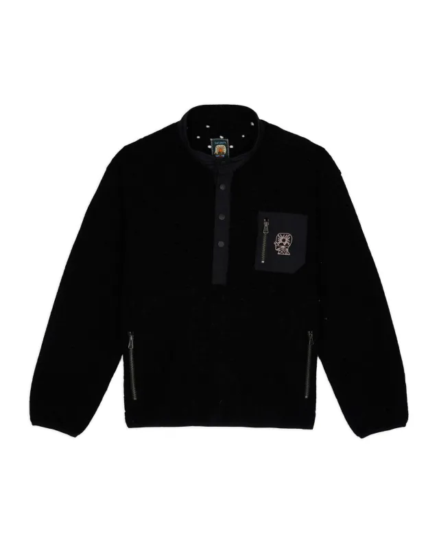 Hole Mock Neck Pullover - Black made by Brain Dead