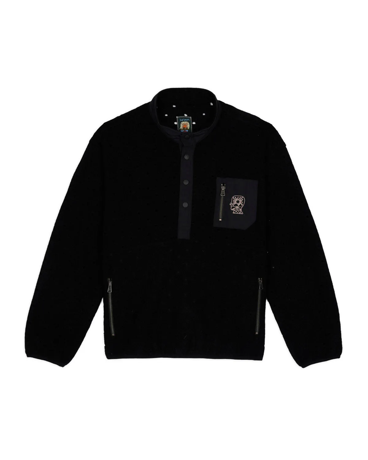 Hole Mock Neck Pullover - Black sold by Brain Dead