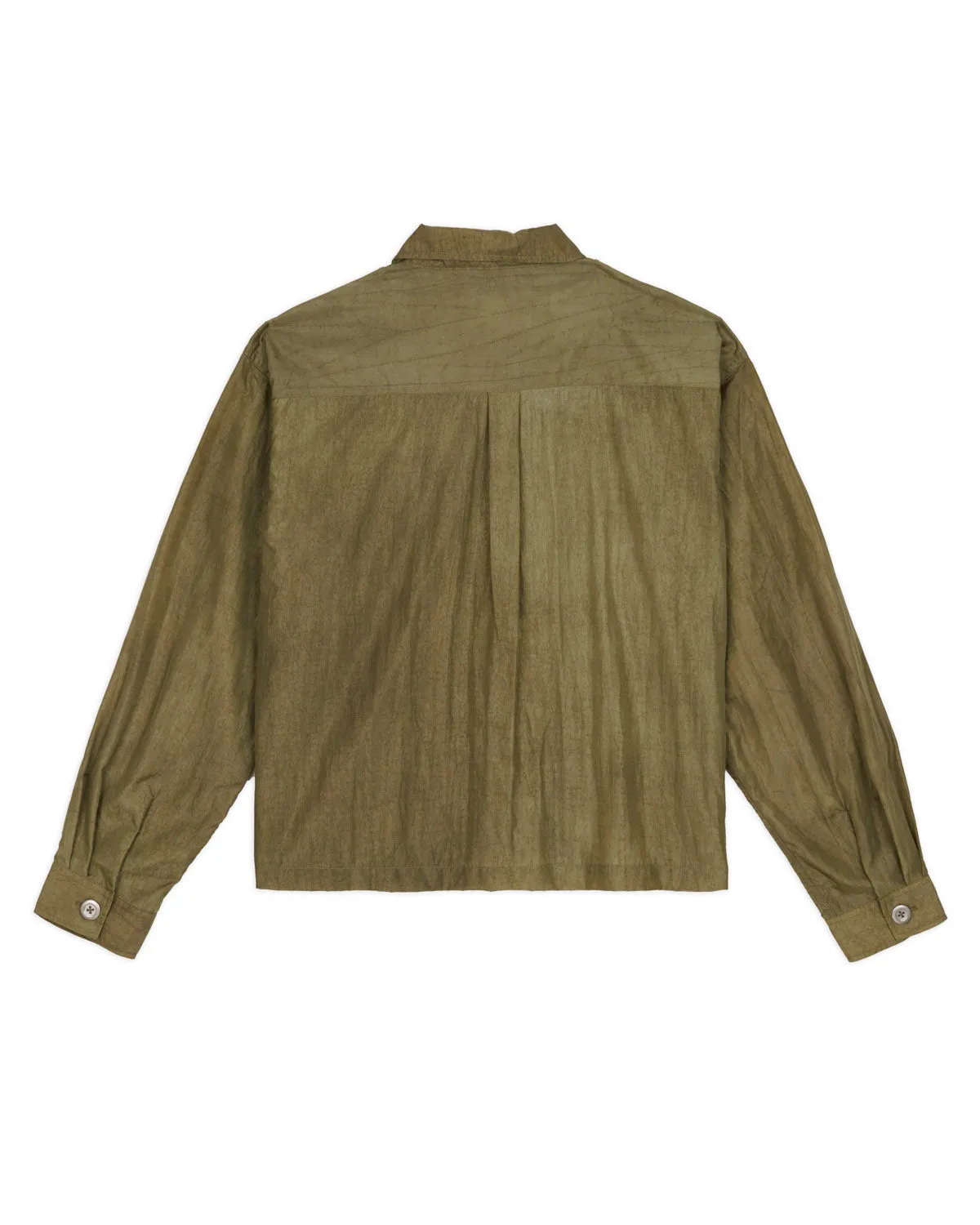 Cropped Nylon Button Up Shirt - Army sold by Brain Dead product image thumbnail 5