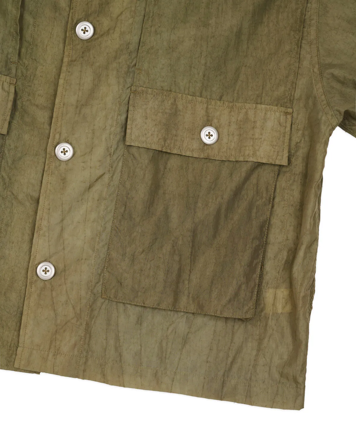 Cropped Nylon Button Up Shirt - Army sold by Brain Dead product image thumbnail 3