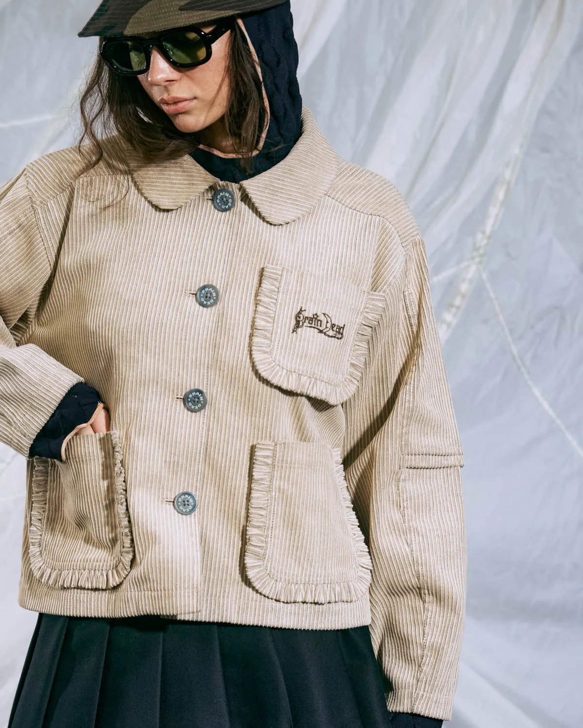 Boxy Ruffle Jacket - Natural sold by Brain Dead product image thumbnail 4