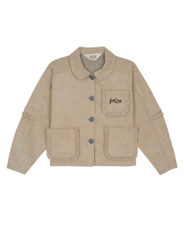 Boxy Ruffle Jacket - Natural made by Brain Dead