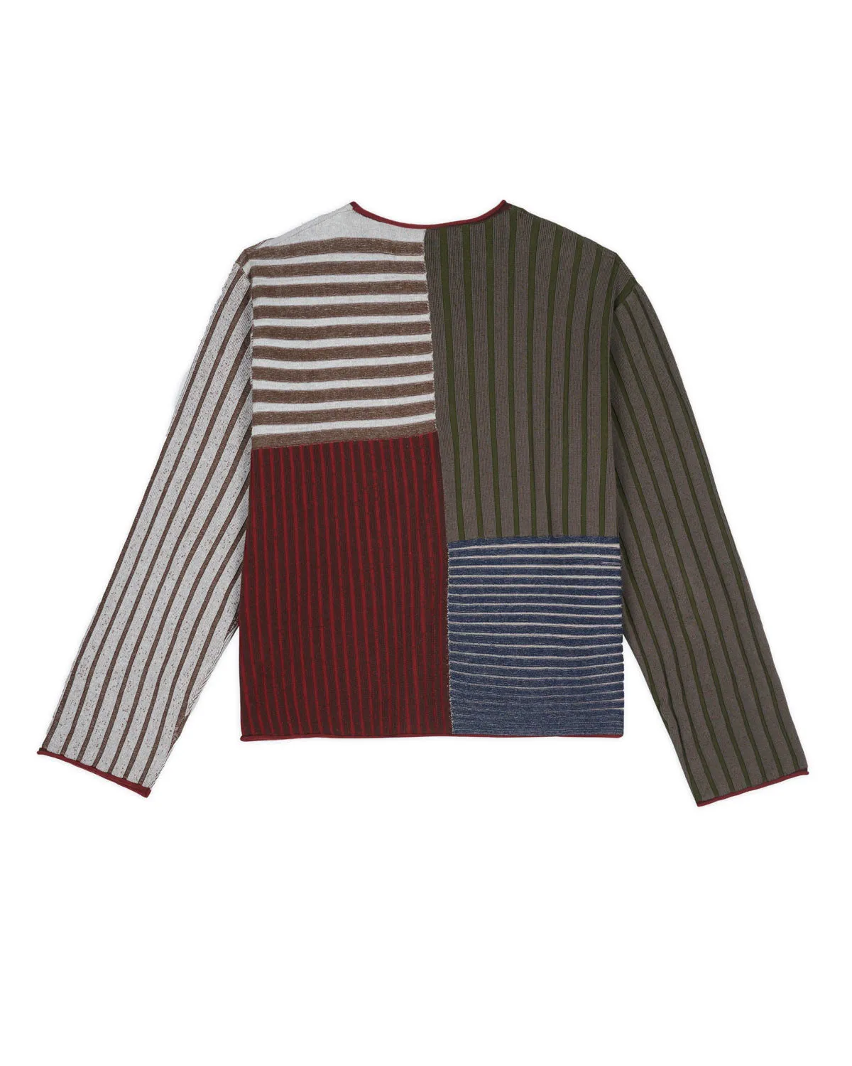 Mixed Stripe Boxy Knit Sweater - Green Multi sold by Brain Dead product image thumbnail 4