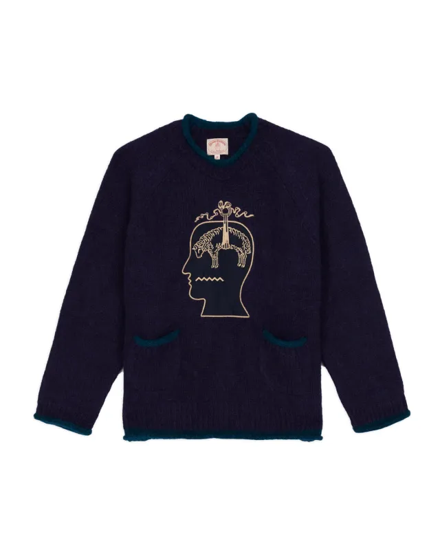 Brooks Brothers California Rolled Neck Sweater - Navy made by Brain Dead