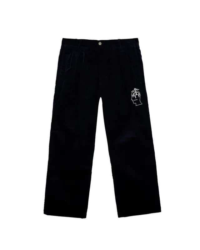 Brooks Brothers California Pleated Corduroy Trouser - Midnight Blue made by Brain Dead