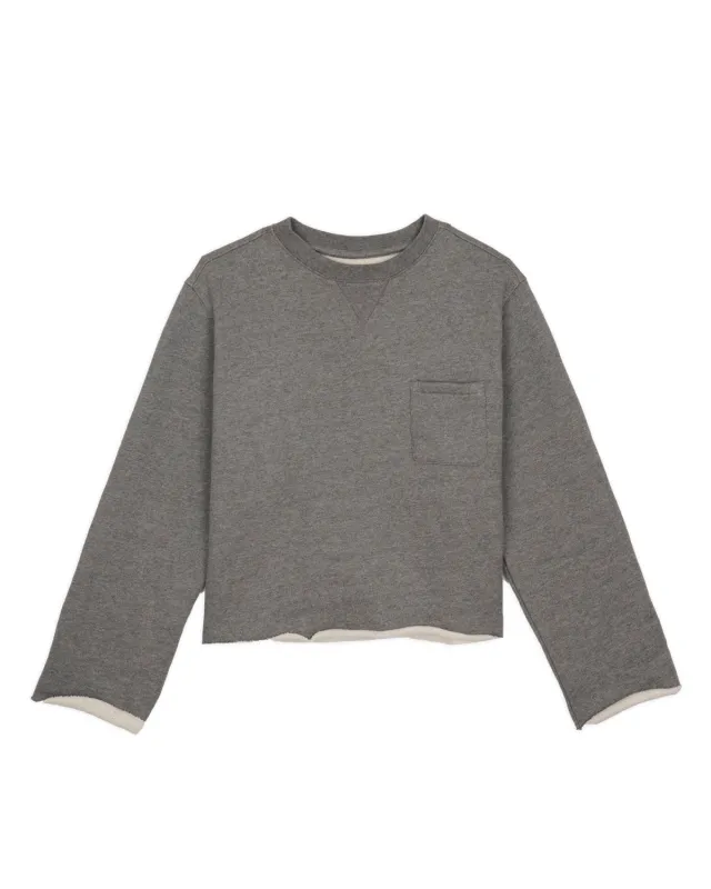 Boxy French Terry Sweatshirt - Heather Grey made by Brain Dead