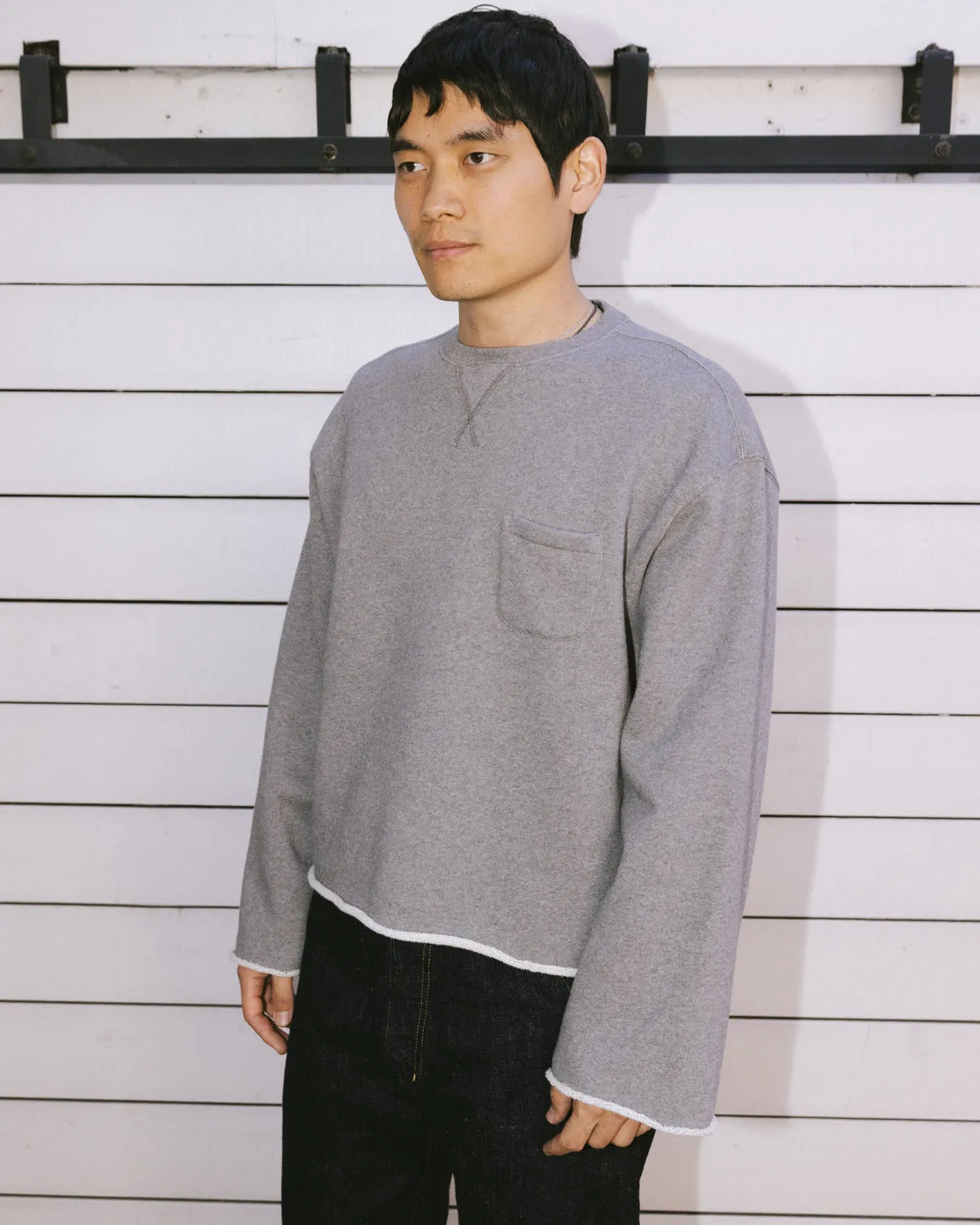 Boxy French Terry Sweatshirt - Heather Grey sold by Brain Dead product image thumbnail 4