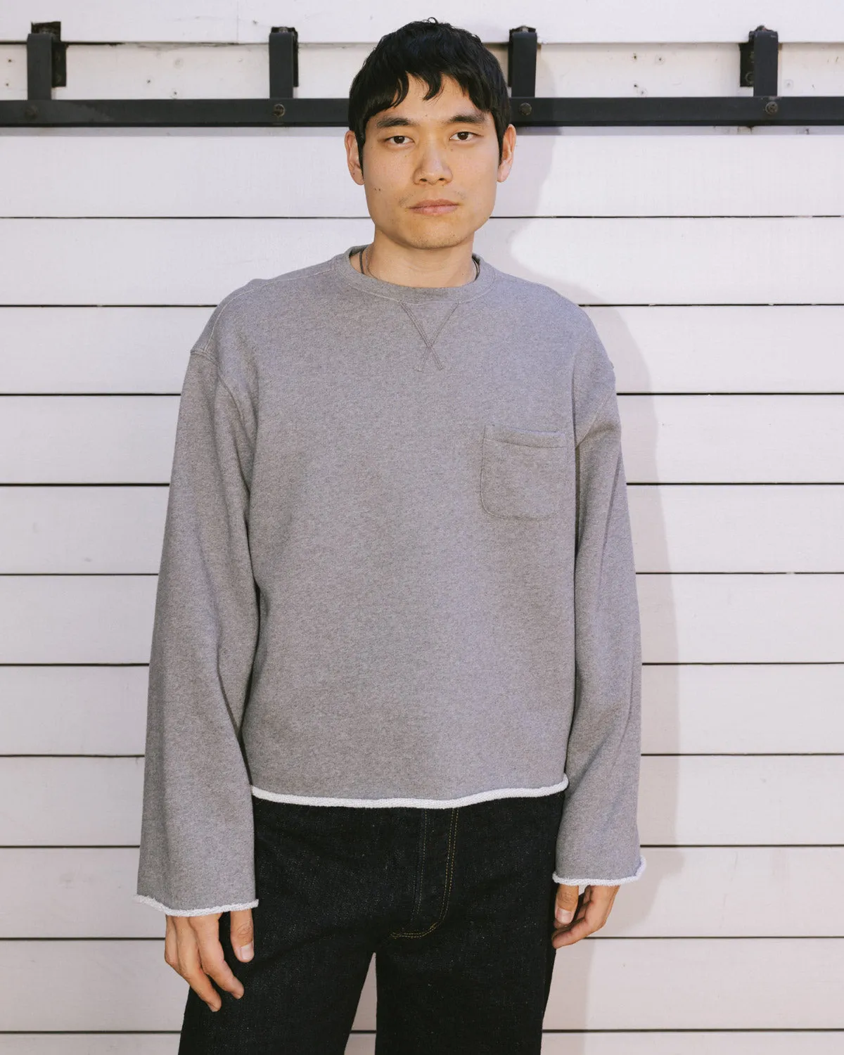 Boxy French Terry Sweatshirt - Heather Grey sold by Brain Dead product image thumbnail 2