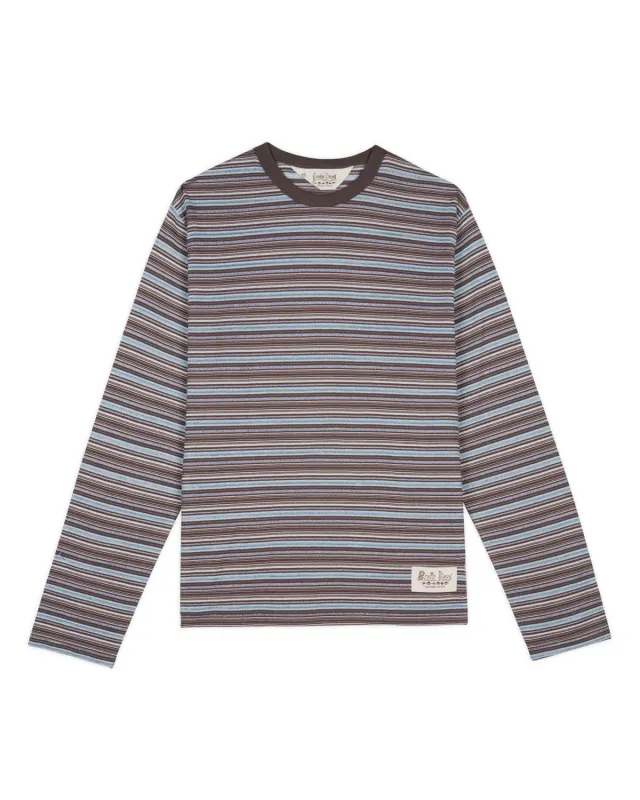 Romy Multi Stripe Long Sleeve T-shirt - Brown made by Brain Dead