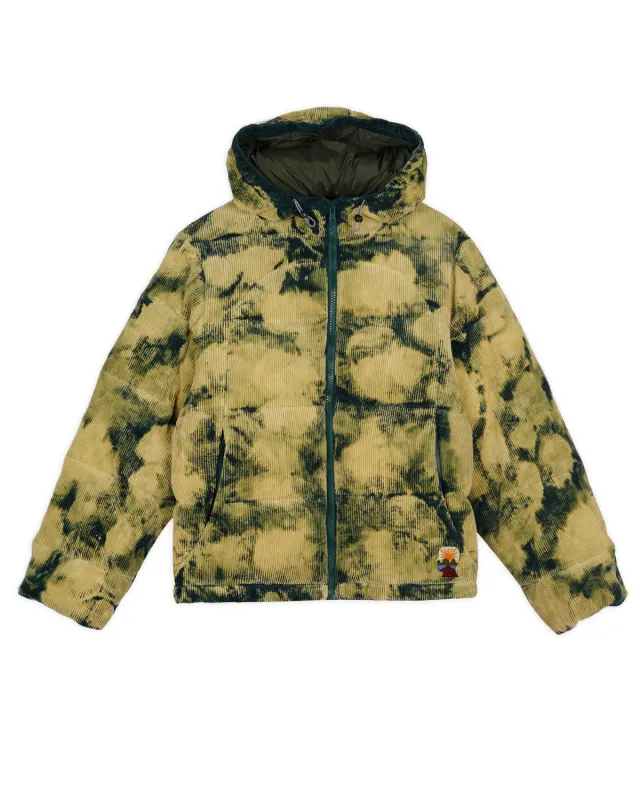 Bleach Dyed Dimension Puffer Jacket - Olive made by Brain Dead