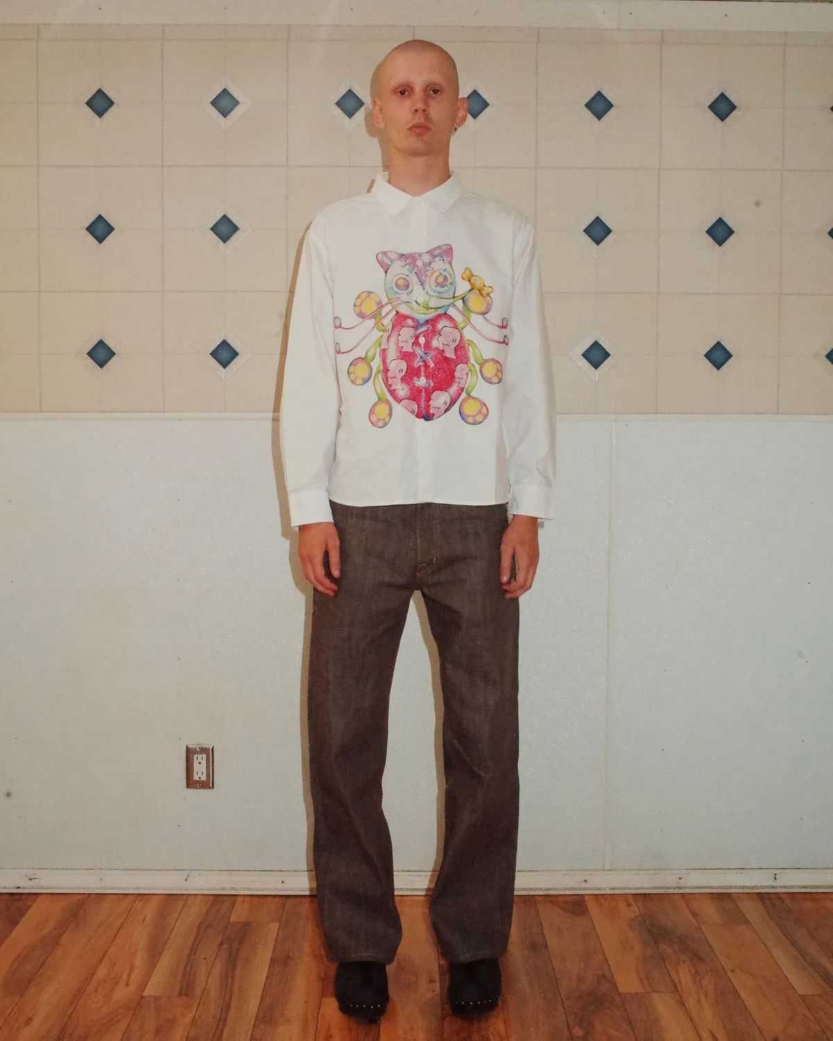 Gaspar Heart Button Up Oxford - White sold by Brain Dead product image thumbnail 2