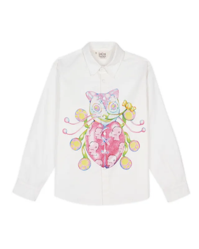 Gaspar Heart Button Up Oxford - White made by Brain Dead
