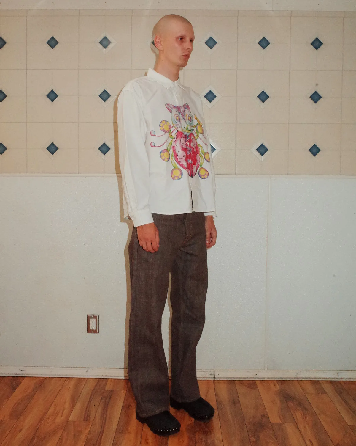 Gaspar Heart Button Up Oxford - White sold by Brain Dead product image thumbnail 4
