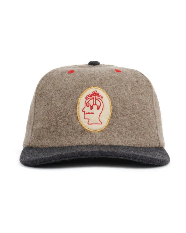 Brooks Brother California Wool Flannel Hat - Taupe/Grey made by Brain Dead
