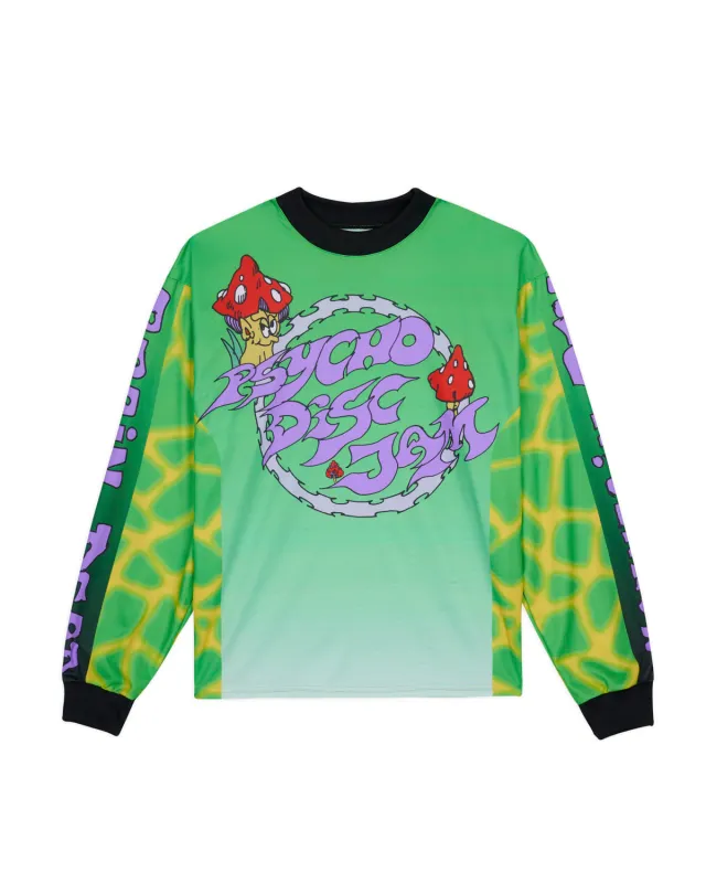 Brain Dead x Mountain Dew Psycho Disc Jam Long Sleeve Jersey - Green Multi made by Brain Dead