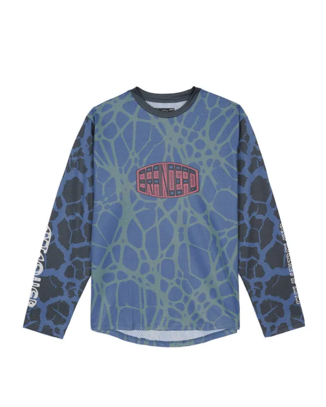 Brain Dead x Attaquer Long Sleeve Tech T-shirt - Blue Multi made by Brain Dead