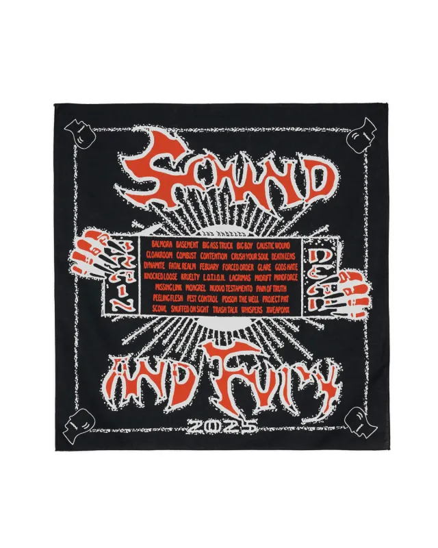 Sound & Fury 2025 Lineup Bandana - Black made by Brain Dead