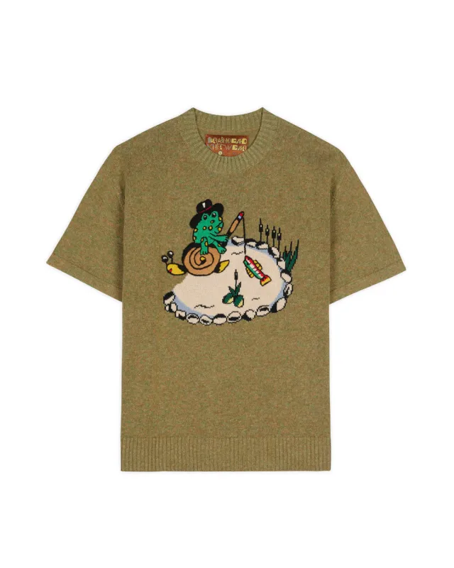 Brain Dead x South2 West8 Short Sleeve Sweater - Moss made by Brain Dead