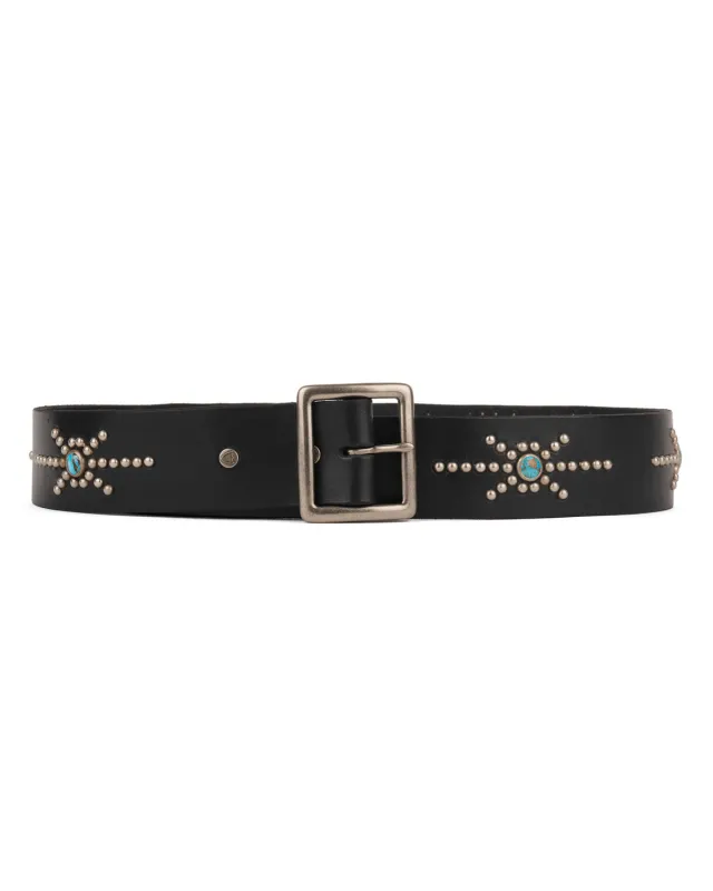 Brain Dead x Hollywood Trading Co Turquoise Studded Standard Belt - Black sold by Brain Dead