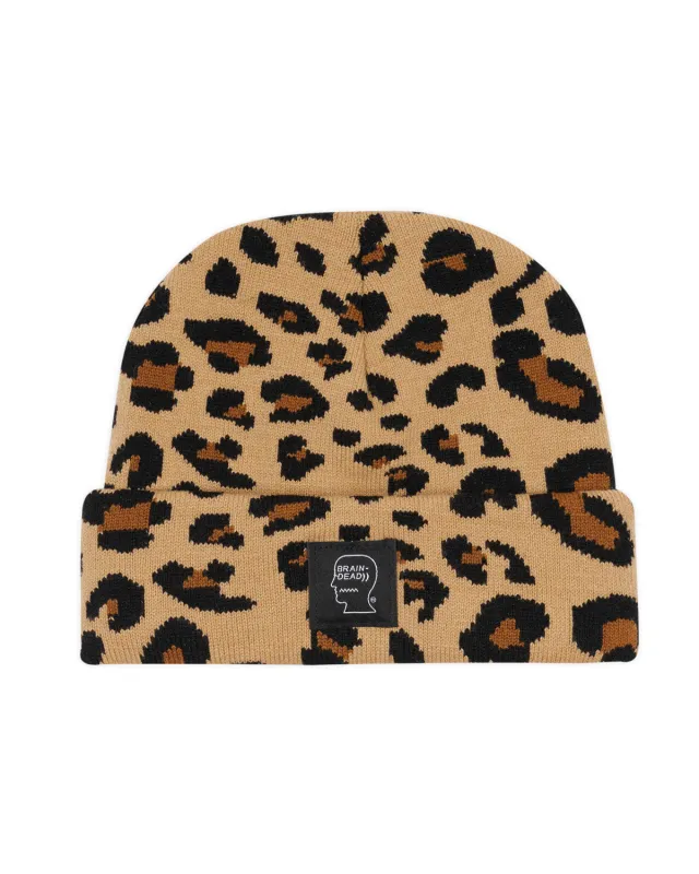 Logohead Beanie - Leopard made by Brain Dead