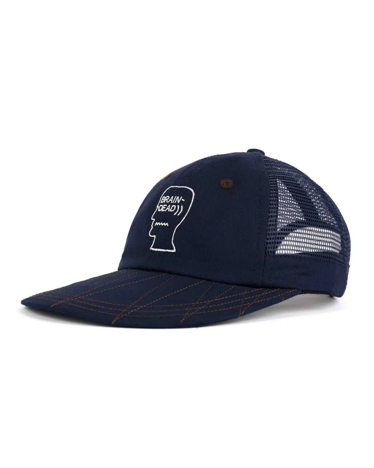 Logohead Long Brim Mesh Panel Hat - Navy sold by Brain Dead product image thumbnail 2