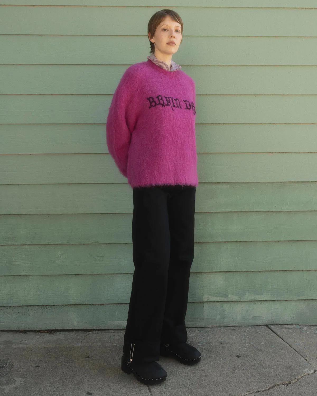 Boxy Knit Sweater - Fuchsia sold by Brain Dead product image thumbnail 4